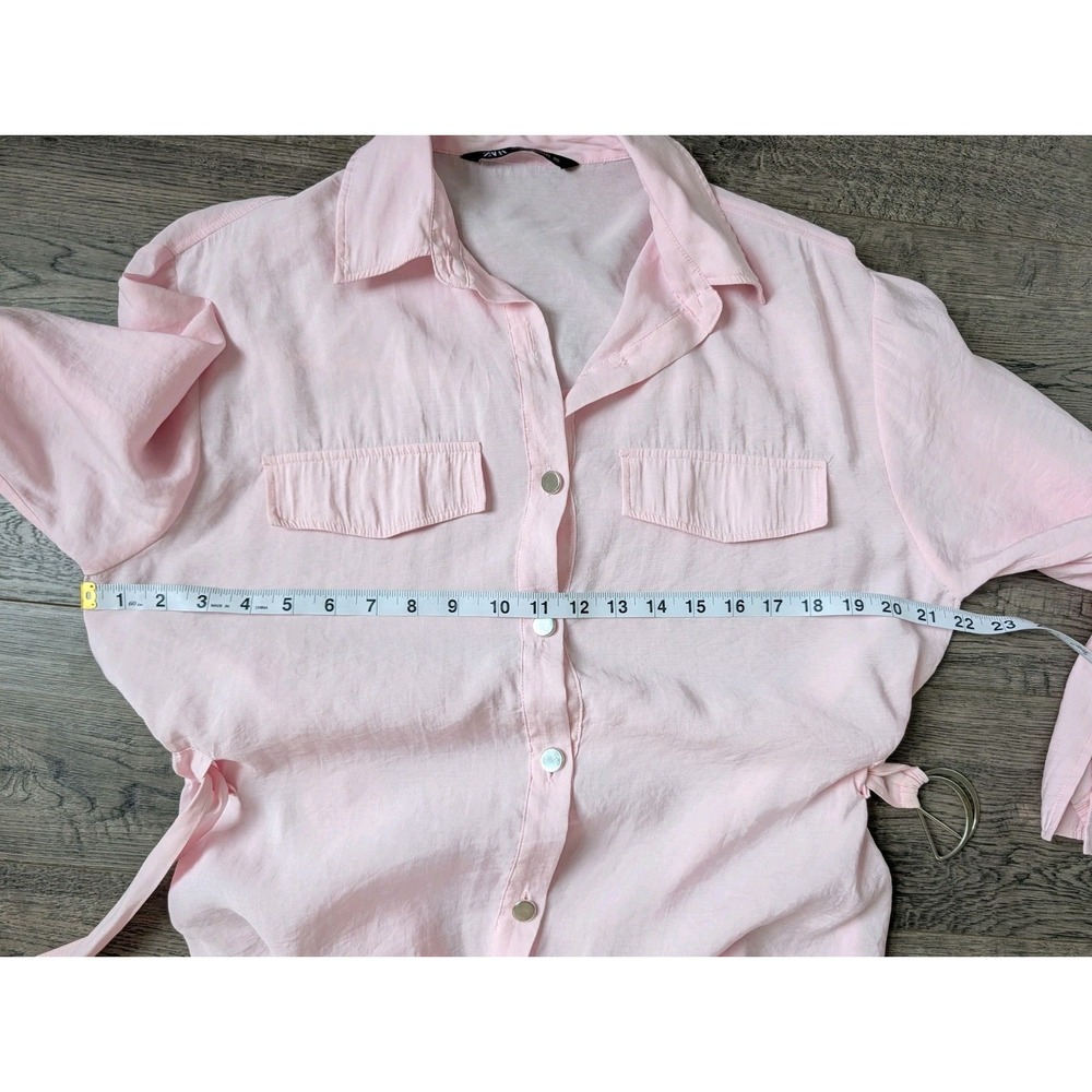 Zara Soft Pink Midi Shirt Dress with D-Ring Belt - Picture 13 of 16